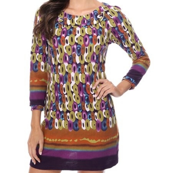 Anthropologie Tops - ARYEH 💜Purple Abstract Polka Dot Tunic Dress